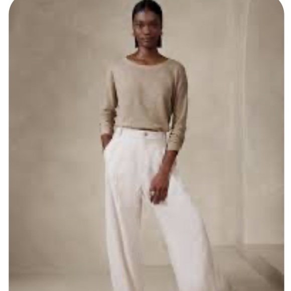 Banana Republic Cait Linen Blend Long Sleeve Top. White. XS. NWT. - Picture 12 of 14